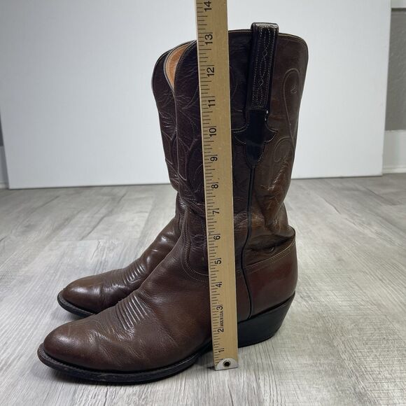 Lucchese Boots Brown Leather Western Cowboy Rodeo Mens Size 9.5 2E Wide W - Picture 14 of 14